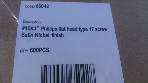 600  Deck Screws Outdoor Wood (satin nickel finish)  # 10 x 3&#034;  Phillips head