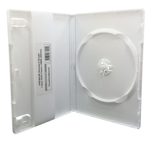 (6) checkoutstore® premium standard single 1-disc dvd cases 14mm (white) for sale