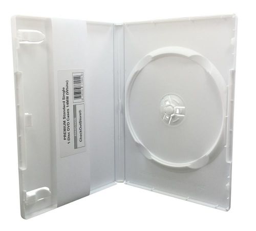 (6) CheckOutStore® PREMIUM Standard Single 1-Disc DVD Cases 14mm (White)
