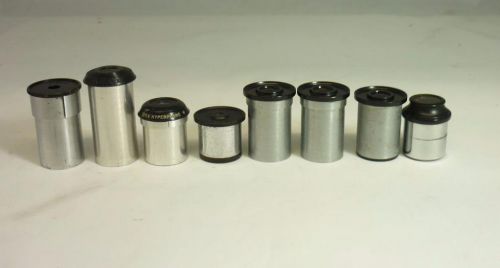 8pc assorted vintage unitron/tech inst/b&amp;l microscope eyepieces and lenses for sale