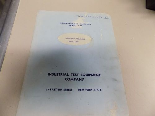 Industrial Test Equip. Co.  Impedance Comparator:Model 1000  Instructions 1957