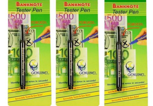 3 pcs counterfeit bill detector fake money tester pen detection marker free ship for sale
