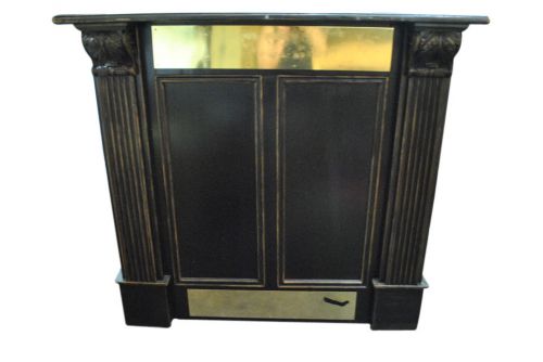 Commercial Neoclassic Bar &amp; Sink 53&#034;H Black Distressed
