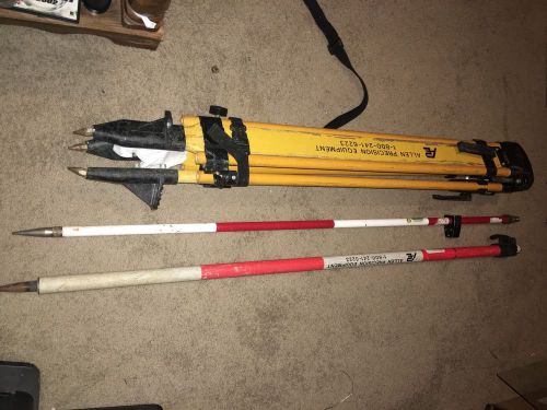 Nice Lot Of 3 Survey Equipment Tripod ,Telescopic Rod &amp; Prism Rod