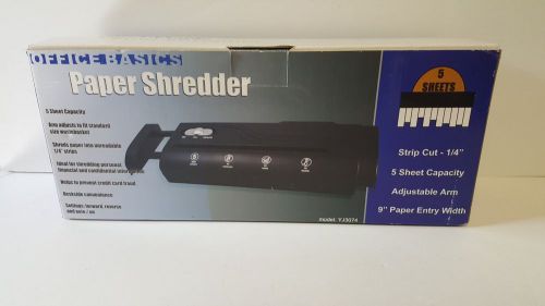 OFFICE BASICS PAPER SHREDDER 5 SHEETS MODEL YJ3074 NEW NEVER USED
