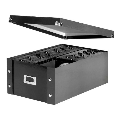Snap-n-store double wide cd dvd storage box black saves space reduces clutter for sale