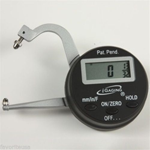 DIGITAL THICKNESS GAUGE MEASURING 0-1” X 0.001&#034; METRIC, INCH, FRACTIONAL READOUT