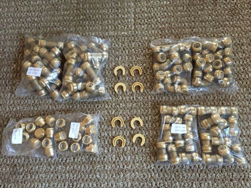 New -88 piece 3/4&#034; sharkbite style push on  tees  elbows caps couplings fittings for sale