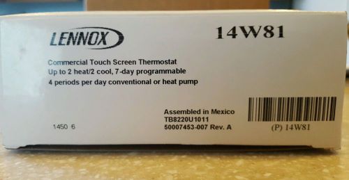 Lennox commercial lcd touch screen programmable thermostat model 14w81 Nos New