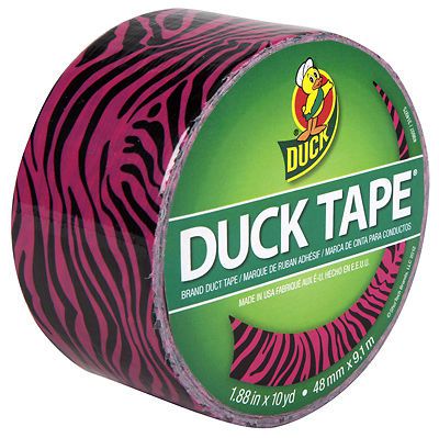 ShurTech Brands, LLC 280320 Duck Tape Colored Duct Tape-PINK ZEBRA DUCK TAPE