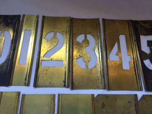 Reese s vintage adjustable brass stencils 2   numbers for sale