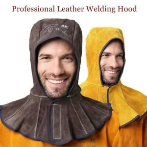 Professional Welding Hood Cowhide Leather Welder Hat Cotton Mesh Lining Fire New