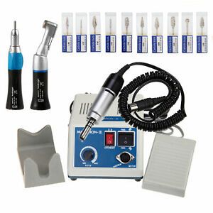 Dental Lab Marathon Micromotor 35K RPM w/ 2*Slow Handpieces w/ 10* Burs CJA