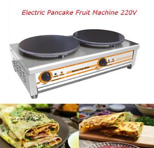 Intbuying Commercial Electric Pancake Fruit Machine for Double Heads 220V 5KW