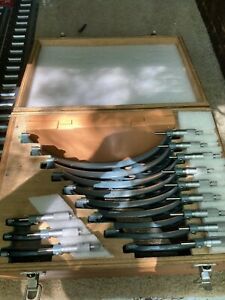 Mitutoyo 103-908 Outside Micrometer Set with Standards, 0-12&#034; Range, 0.0001&#034;