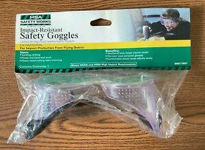 MSA Safety Works Impact Resistant Safety Goggles clear Model 00817697