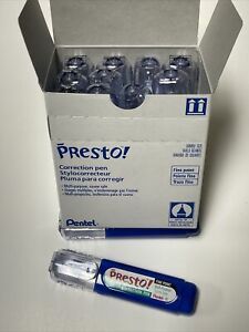 ZL31-W Pentel Presto! Jumbo Correction Pen, White Ink, Needle Point, Pack of 12