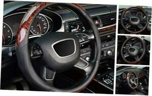 Wood Grain Steering Wheel Cover, Universal 15 inch, Microfiber Leather,Anti