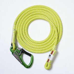 8FT X 7/16&#034; NOTCH LAVA ROPE FLIPLINE W/ TRIPLE ACTION SNAP - ARBORIST CLIMBING