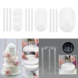 Multi-Layer Cake Support Set with 2 Plates Round for Cake Standing Baking