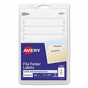 Avery Label,Fle,Fldr,252/Pk,Wht 05202 05202  - 1 Each