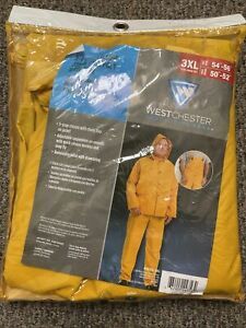 PREMIUM Westchester Protective Gear 3-Piece Yellow Polyester Rain Suit 3XL 54-56
