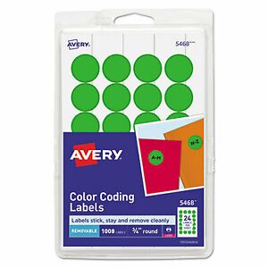 Avery Label,.75rnd,1008/Pk,Ngn 05468 05468  - 1 Each