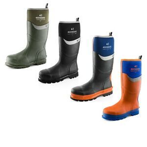 Buckbootz Buckler Wellington Safety Boots Black Blue Green WaterProof Wellies