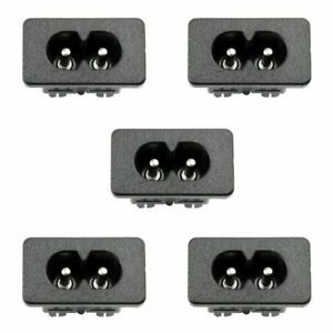 5XIEC320 C8 2 Pin Male Power Socket With Switch 2.5A 250V For Boat DIY AC-2KA