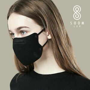 Soomlab Hyper Purifying Breathing Nano filter Korean Mask-BLACK-set of 10.  Sz L
