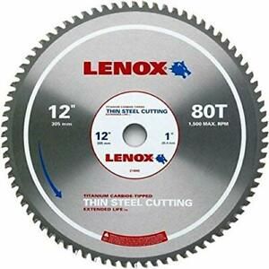 LENOX Tools Circular Saw Blade Thin-Steel Cutting 12-inch 80T 21890TS120080CT