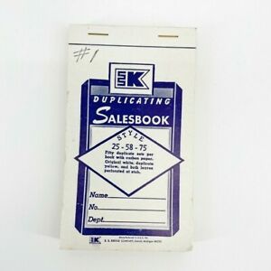 Vintage 1980s Duplicate Sales Book New Style 25-58-75 Perforated Stub USA Kresge