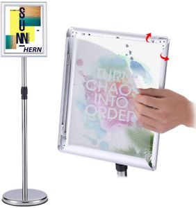 INNOVSIGN Adjustable Poster Sign Stand, Sliver Heavy Duty Pedestal 8.5 X 11 Inch