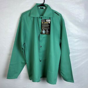 Tillman 6230 30&#034; 9 oz. Green Flame Resistant Cotton Welding Jacket Sz Large