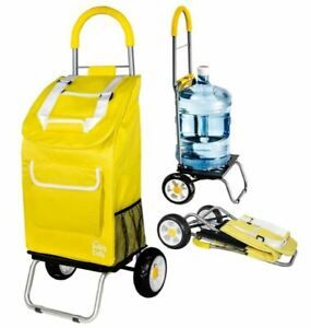 dbest Products Trolley Dolly DAISY YELLOW Shopping Grocery Foldable Cart Tote