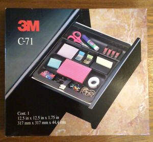 3M C-71 Desk Drawer Plastic Organizer Tray Expandable Post-It Black