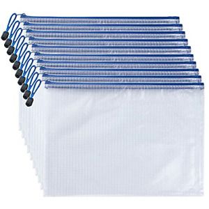 AUSTARK 10Pcs Zipper File Bags, Zipper Pouch, PVC Document Bag Zipper Folders B4