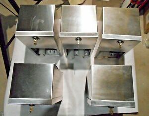 Lot of 5 Bradley #5402-000000 Commercial Toilet Paper 2 Roll Dispenser Locking