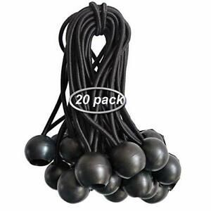 Ball Bungee Cords 20 Packs Black Tie Down Cords for Tarp, Canopy 9 Inch