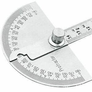 Caliper Tool 180 Degree Protractor Measuring Ruler Round Finder Angle Gauge