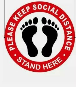 10X Social Distancing Floor Decal 11&#034; Waterproof Red ships out nxt day from US