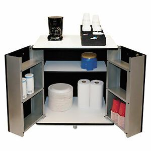 Vertiflex Refreshment Stand, Two-Shelf, 29.5w X 21d X 33h, Black/White 35157