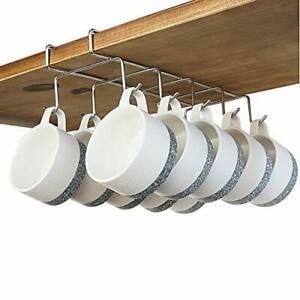 Coffee Mug Holder - 304 Stainless Steel Cup Rack Under 10 hooks sliver