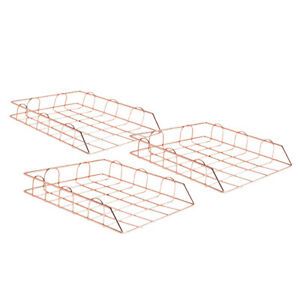 3 Pieces Desk Metal Stackable Letter Trays Paper File Rack Magazine Holder