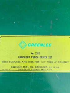 GREENLEE 7310 HYDRAULIC KNOCKOUT PUNCH DRIVER COMPLETE SET Vintage 1968