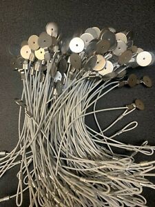 Qty-16  9 In. Wire Loop Metal Plate Cable Lanyard use w/ Sensormatic® /SuperTags