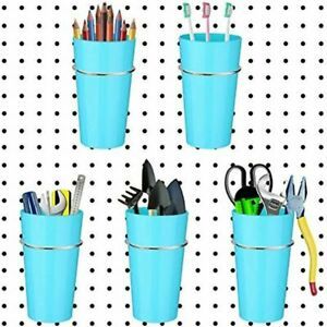 5 Pack Pegboard Bin Kit Hooks With Storage Bins Jars Cups Holder Organizer For