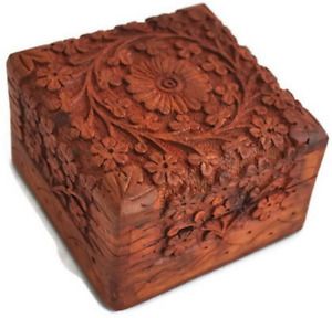 Artncraft Jewelry Box Novelty Item, Unique Artisan Traditional Hand Carved Rosew