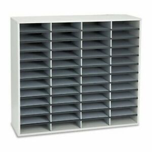 Fellowes Fiberboard Literature Sorter, 48 Sections, Dove Gray (FEL25081)