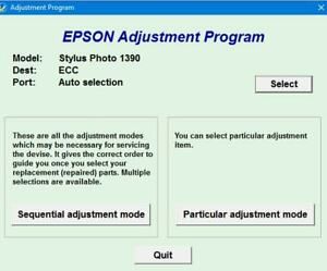Epson 1390 Unlimited Counter Reset Program &#034;No Need To Change Date On Computer&#034;